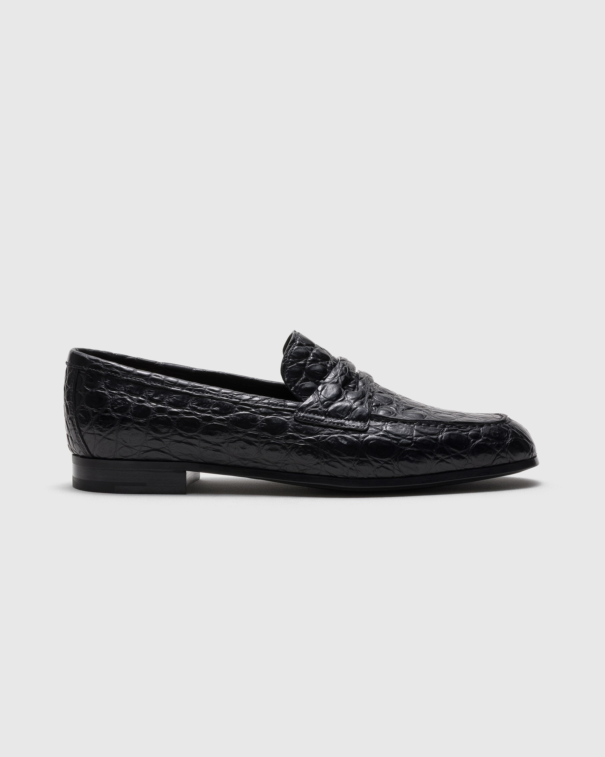 Church\'s Black Croc-Embossed Leather Penny Loafers CHURCH main image 4