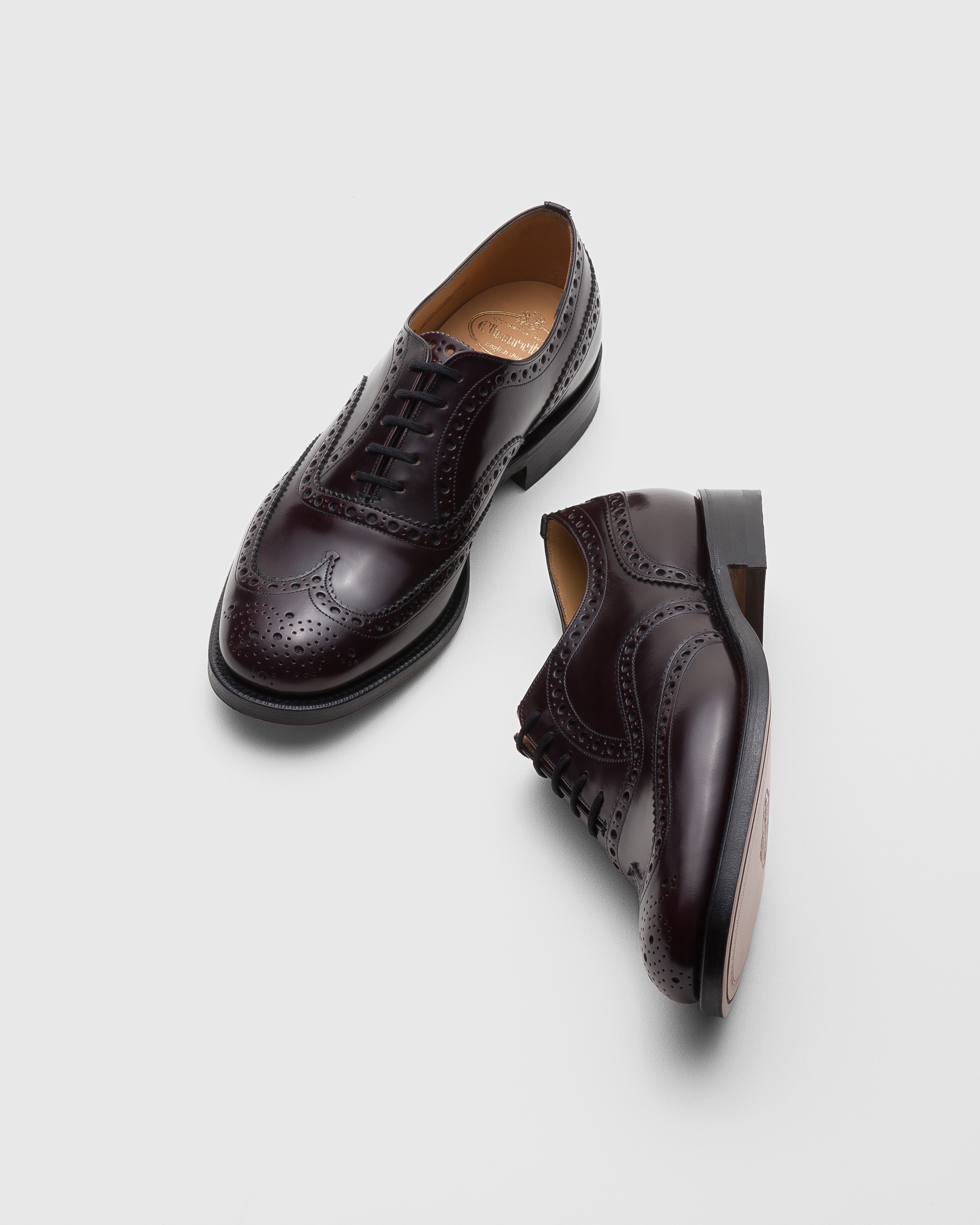 公式通販 - 人気アイテム多数 Polished Burgundy Binder Church's | Brogue Oxford 靴
