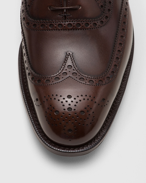 Bleached Calfskin Oxford Brogue Ebony