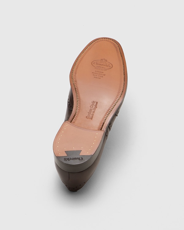 Bleached Calfskin Oxford Brogue Ebony