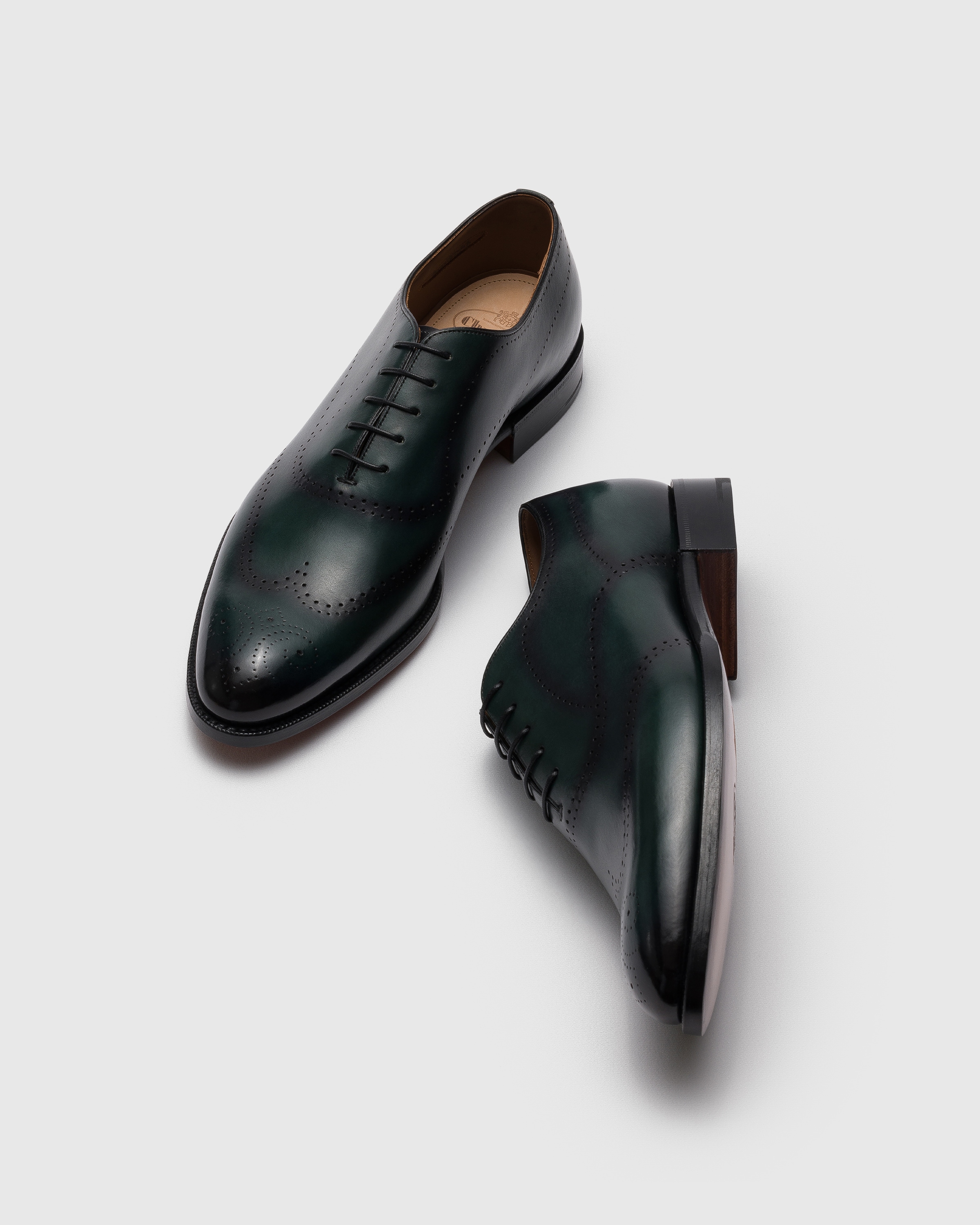 Chaussures Oxford ECCO En Cuir Vert - Taille 46 (US 12-12.5) - Occasion Bon état