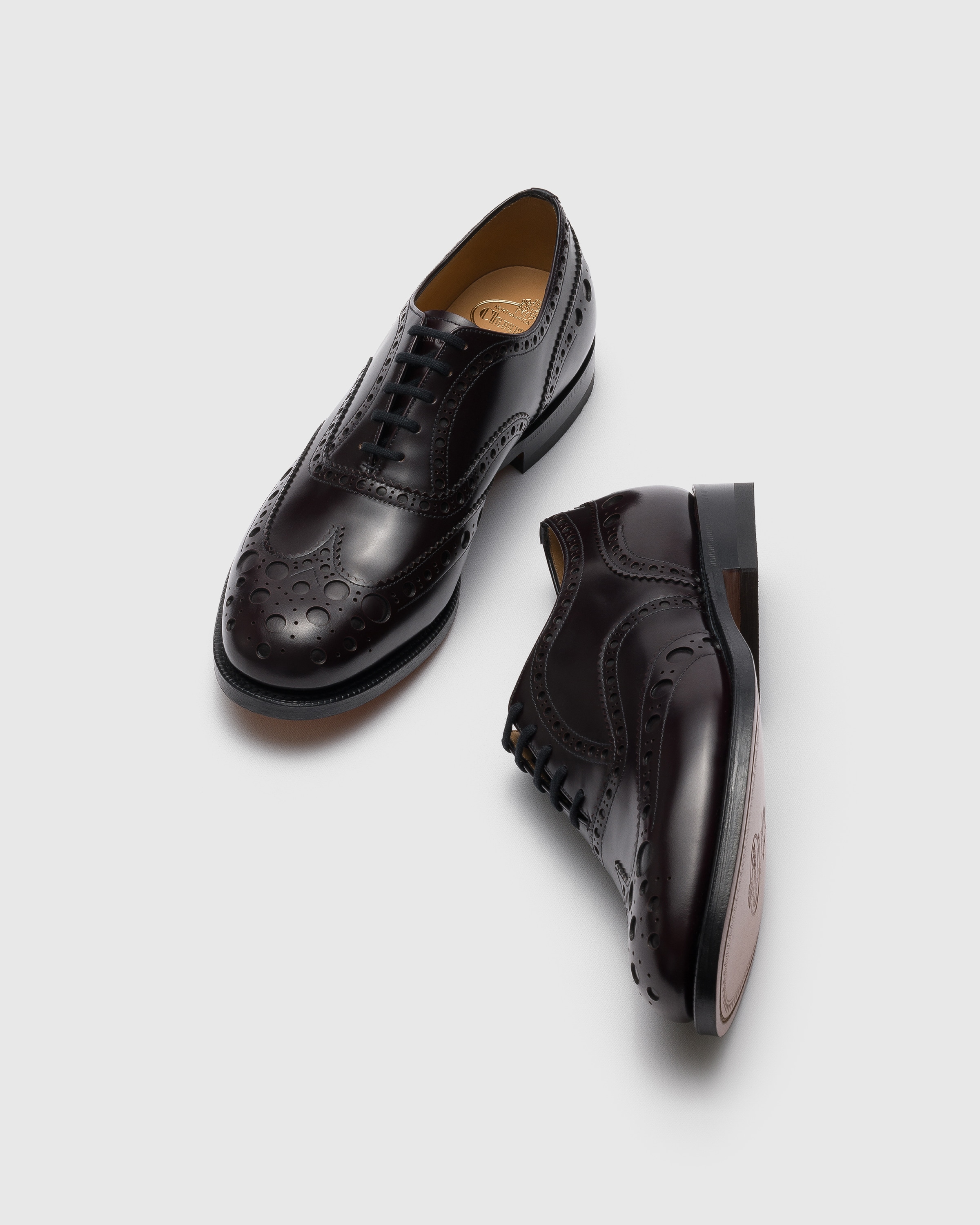 Burgundy Polished Binder Oxford Brogue | Church