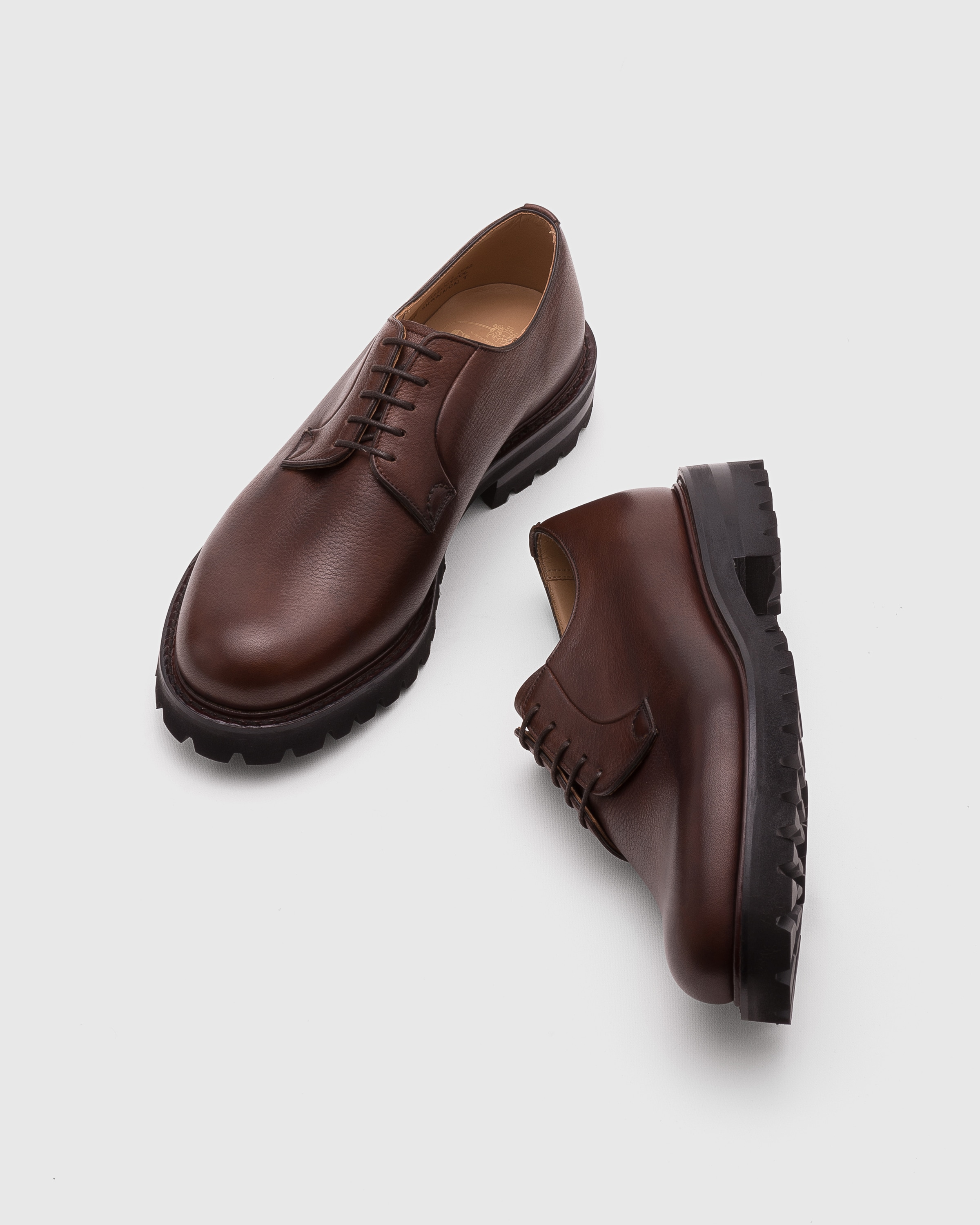 Brown Embossy Grain Calf Derby