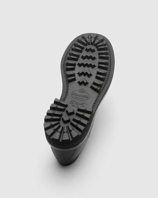 Burnished Monteria Leather Lace Up Black