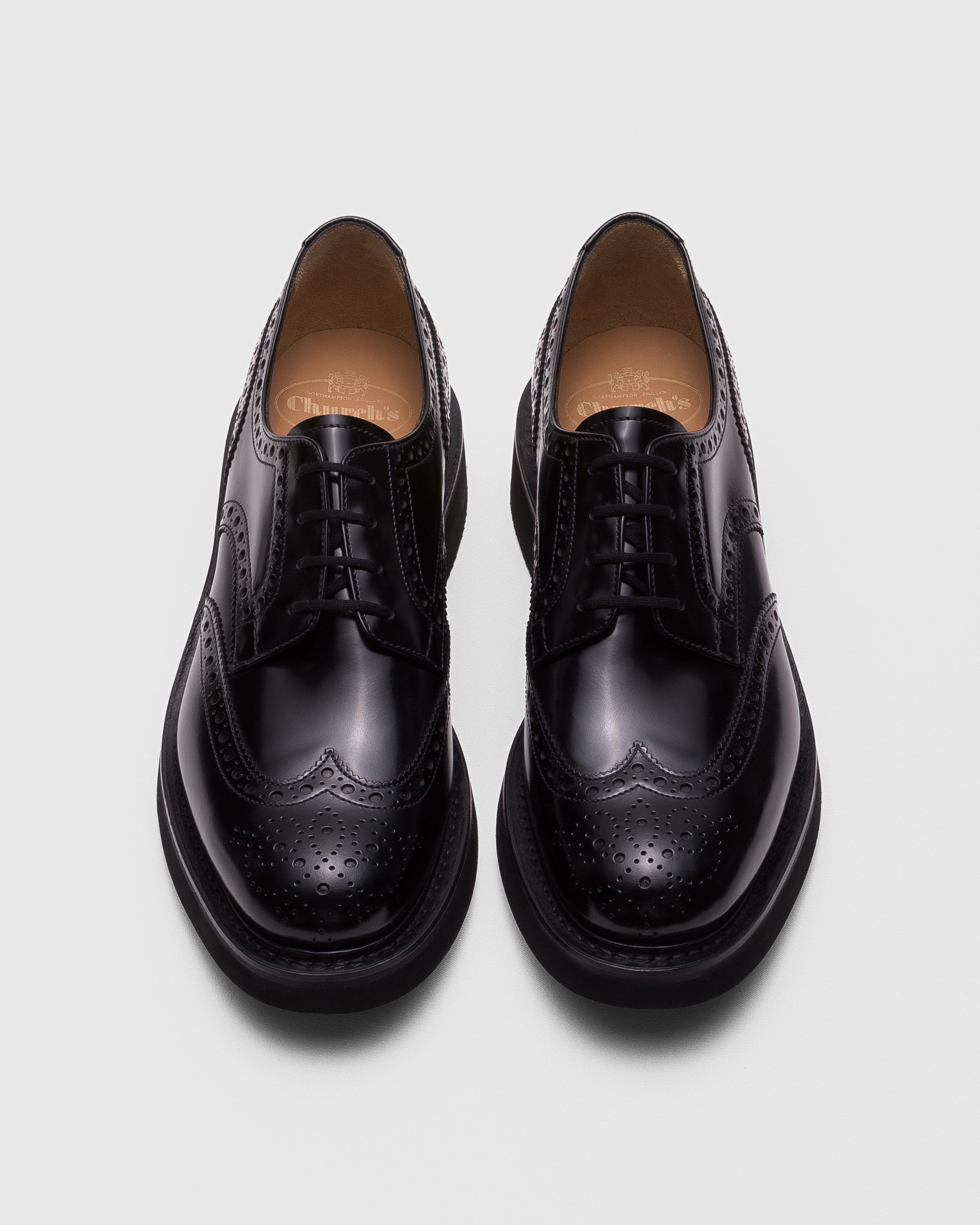 Derby in Pelle Lucida Fume Nero Church s