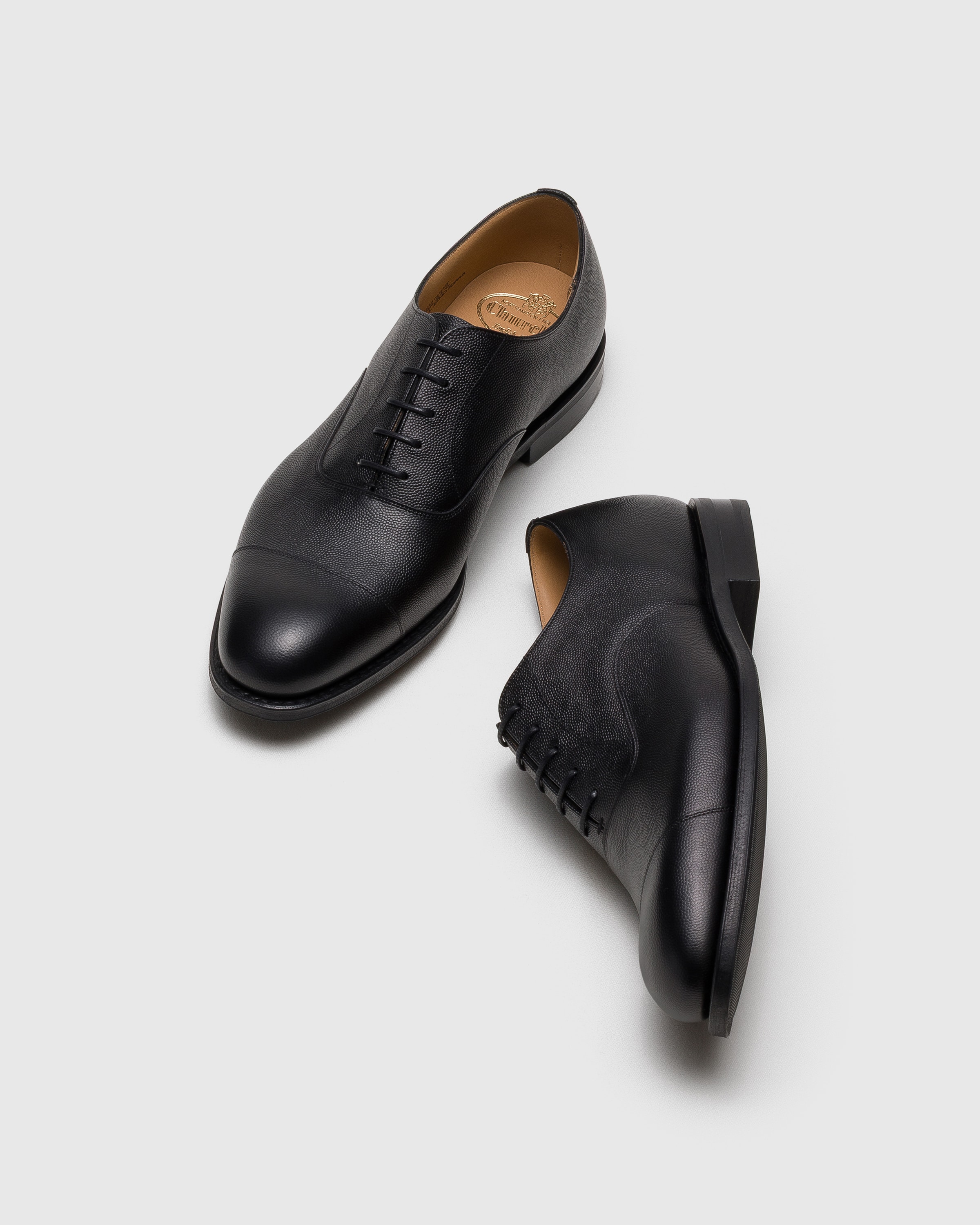 Oxford en cuir de veau grainé fumé