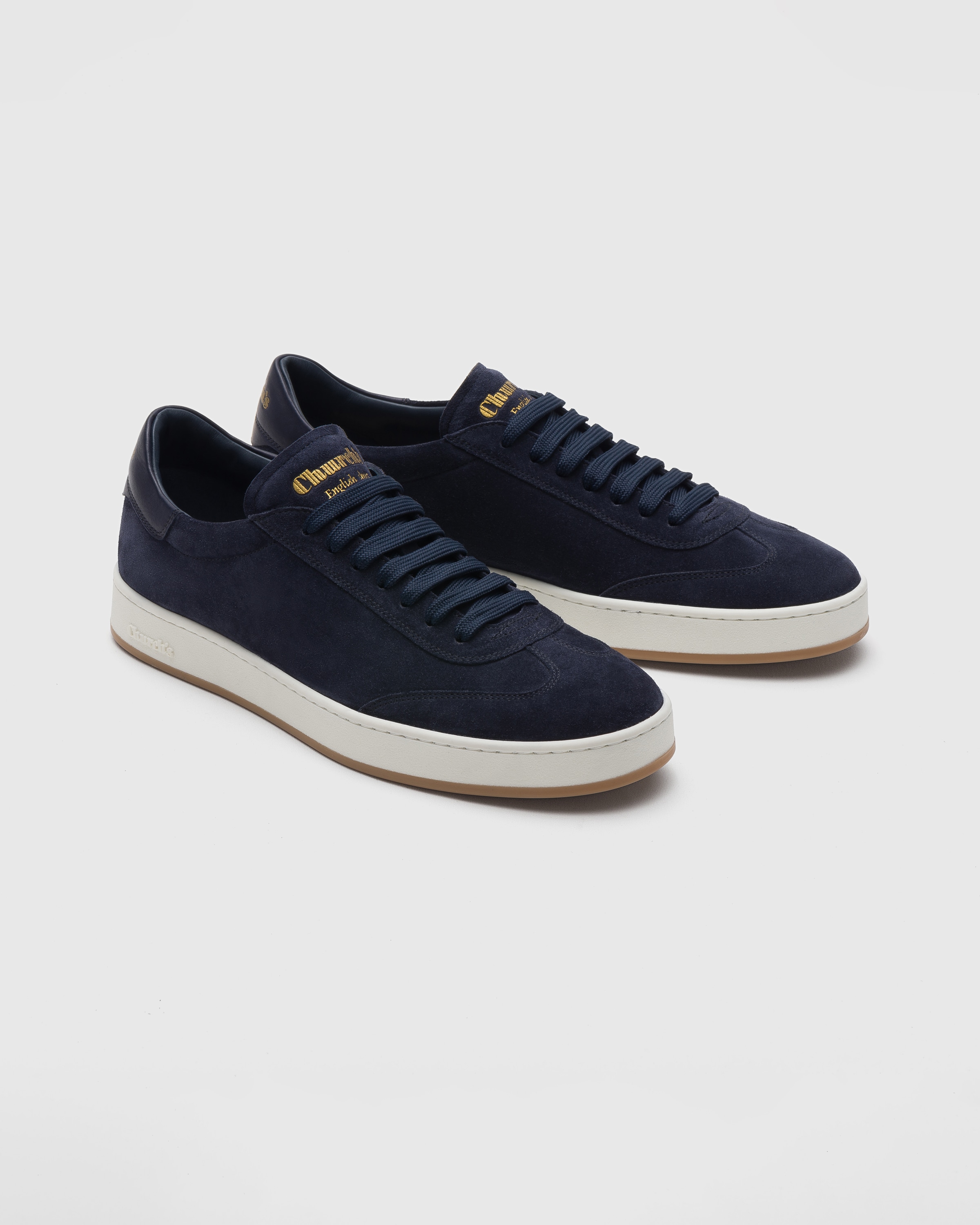 【関税&送料込】Church'S Navy Blue Suede Largs 2 Sneakers Blue Soft Suede Sneaker | Church's