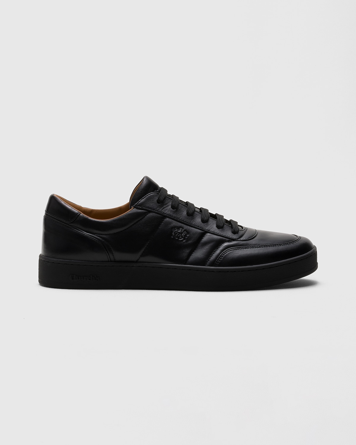 Classic Black Lace Detail Chunky Sneakers - Elegant Leather Footwear for Men