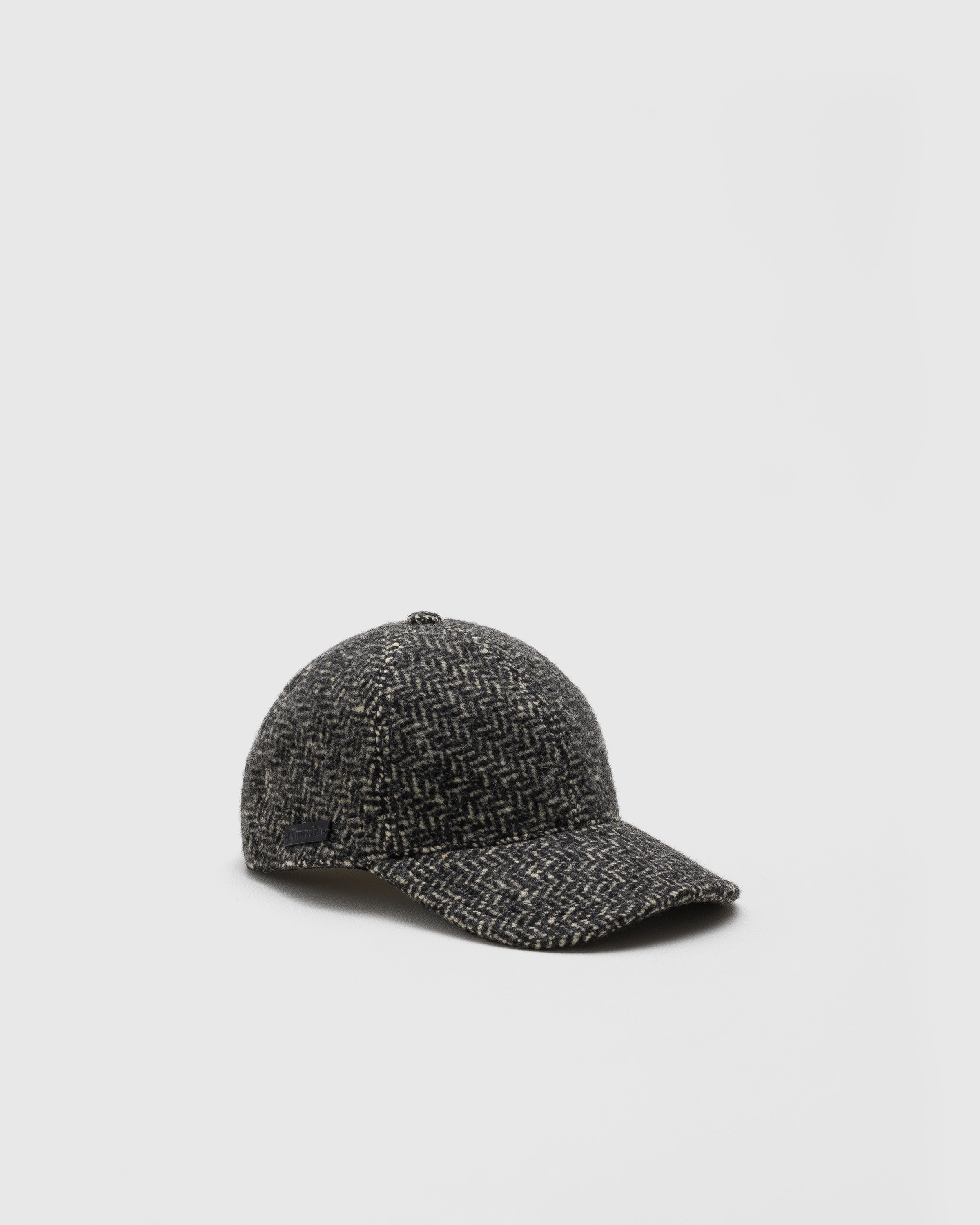 White/Black Herringbone Wool Baseball Cap | Church's