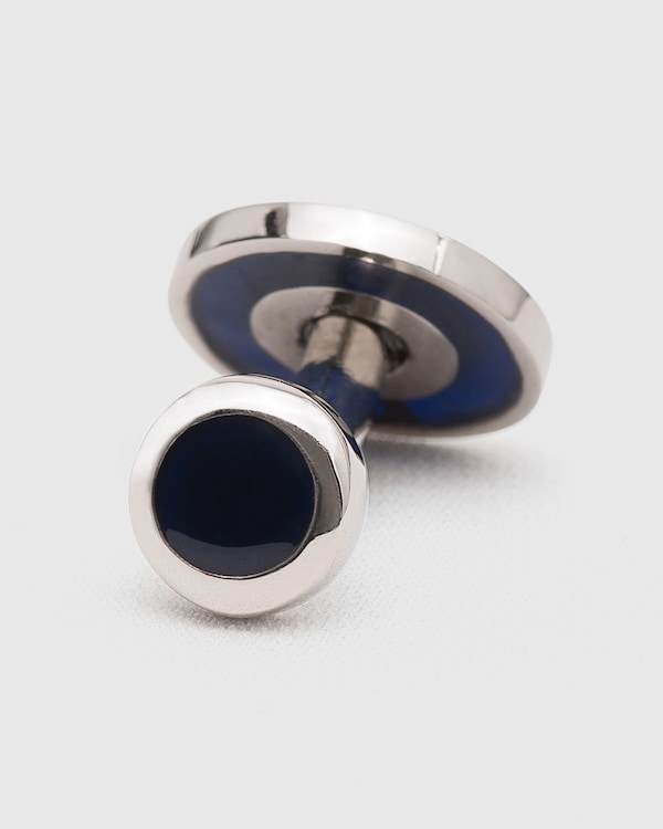 Catseye & Rhodium Plated Oval Blue