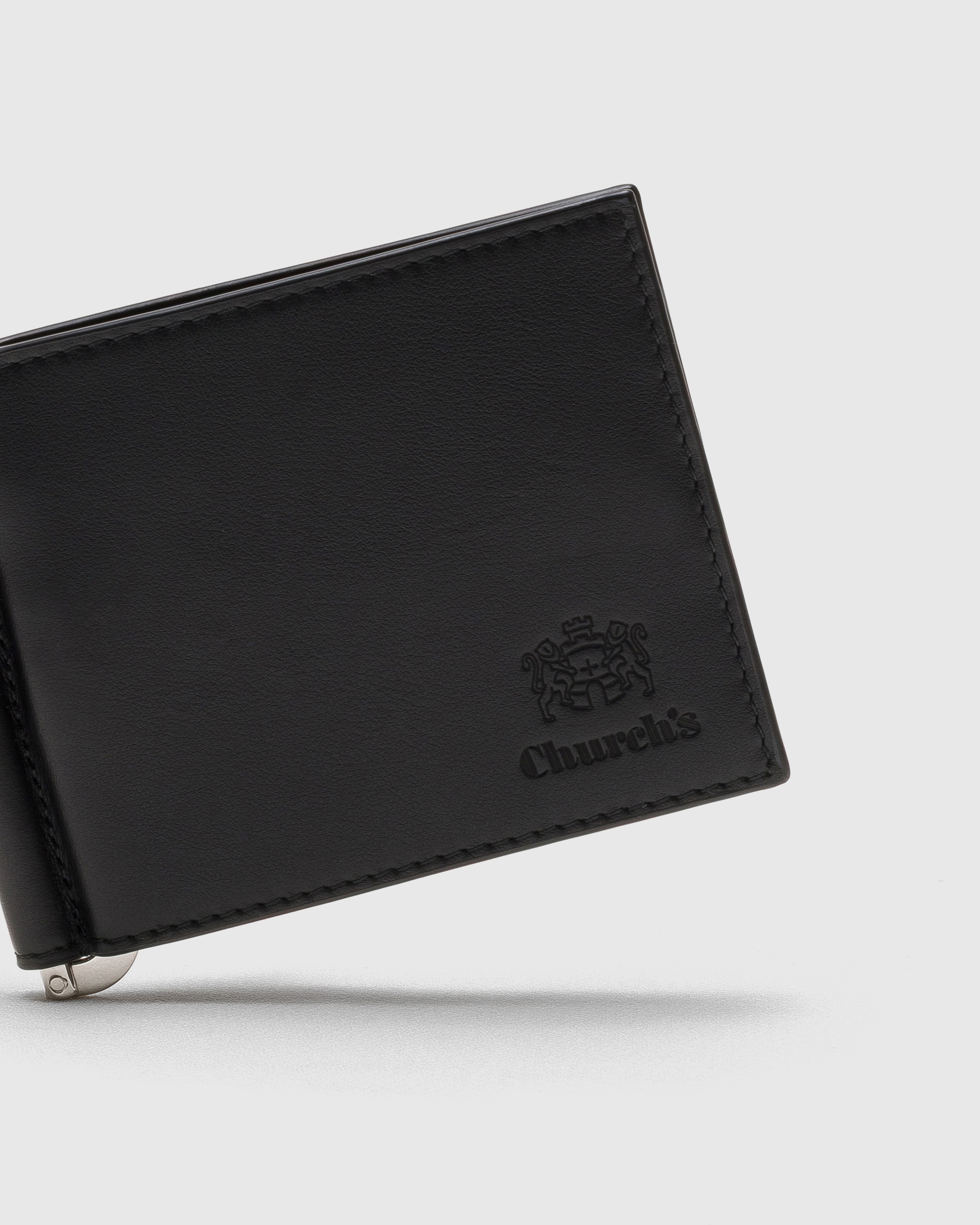 Black Soft Calfskin Money Clip Wallet | Church's