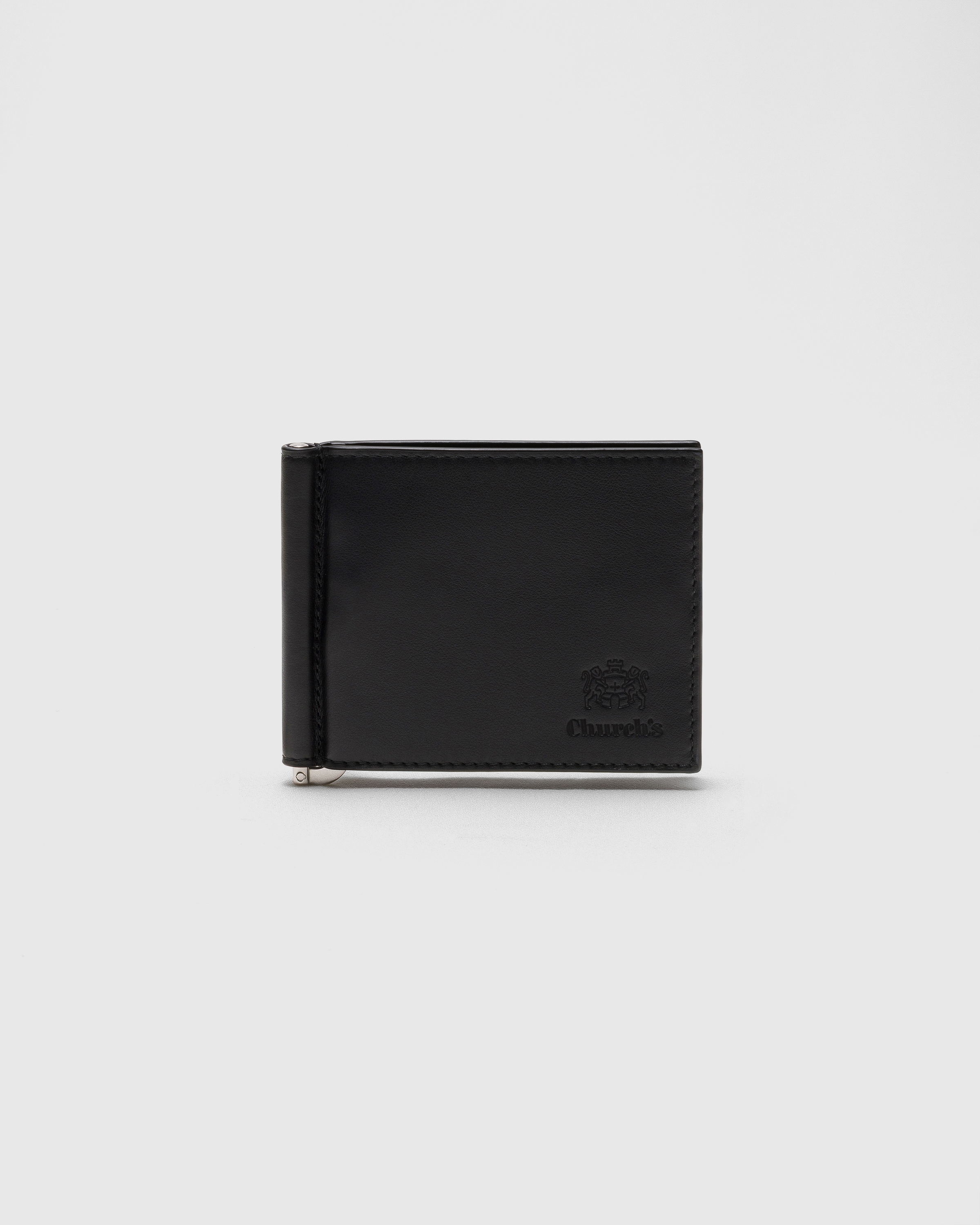 Black Soft Calfskin Money Clip Wallet | Church's