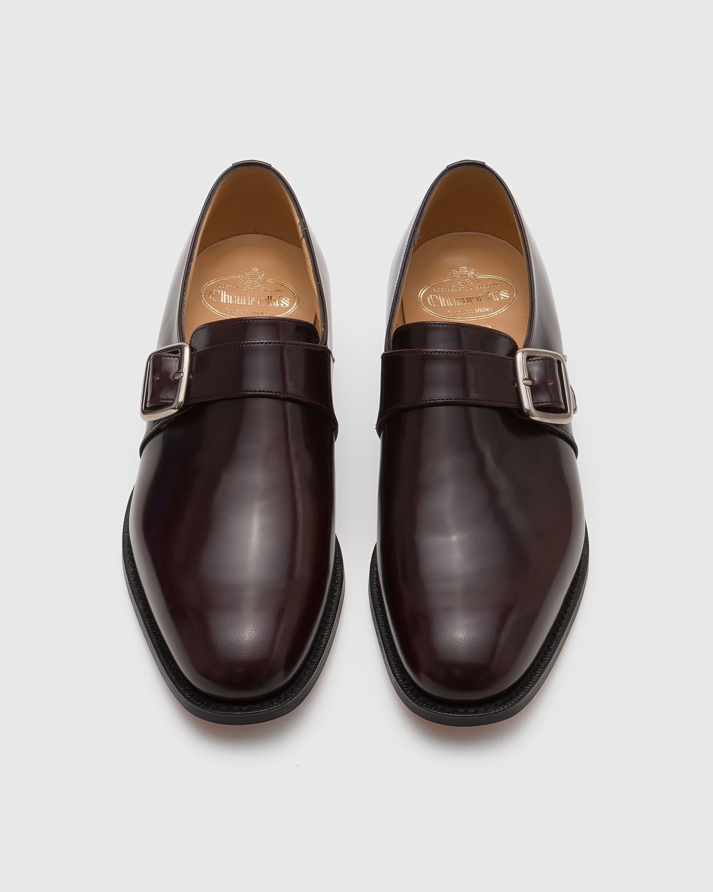 Burgundy Polished Binder Monk Strap Church s