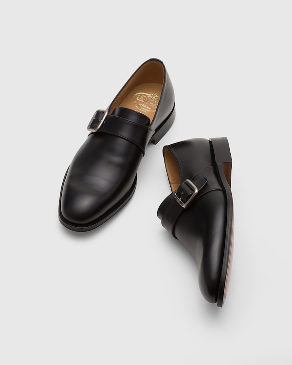 Calf Leather Monk Strap Black