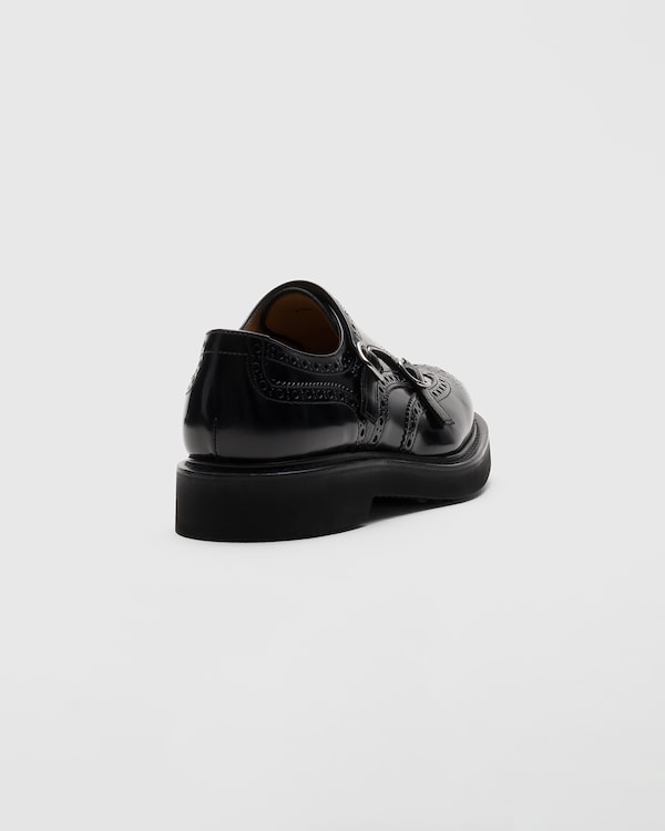 Polished Fumè Monk Strap Black