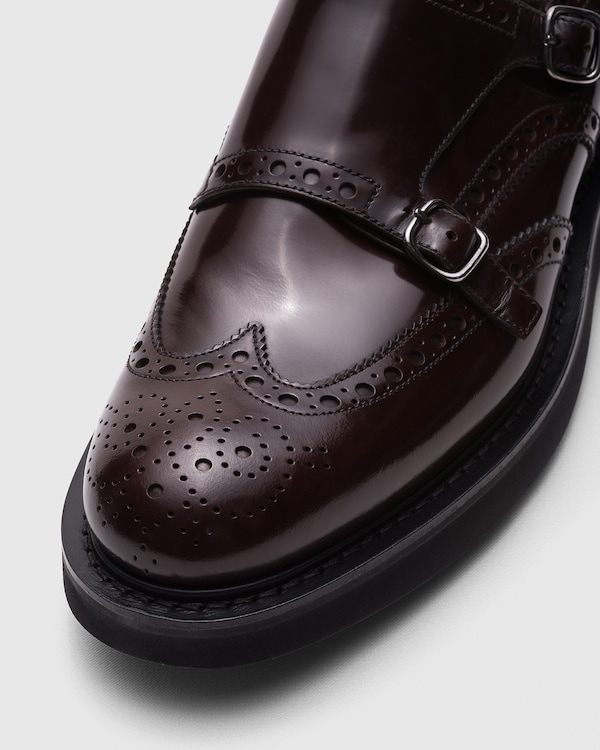 Polished Fumè Monk Strap Tabac