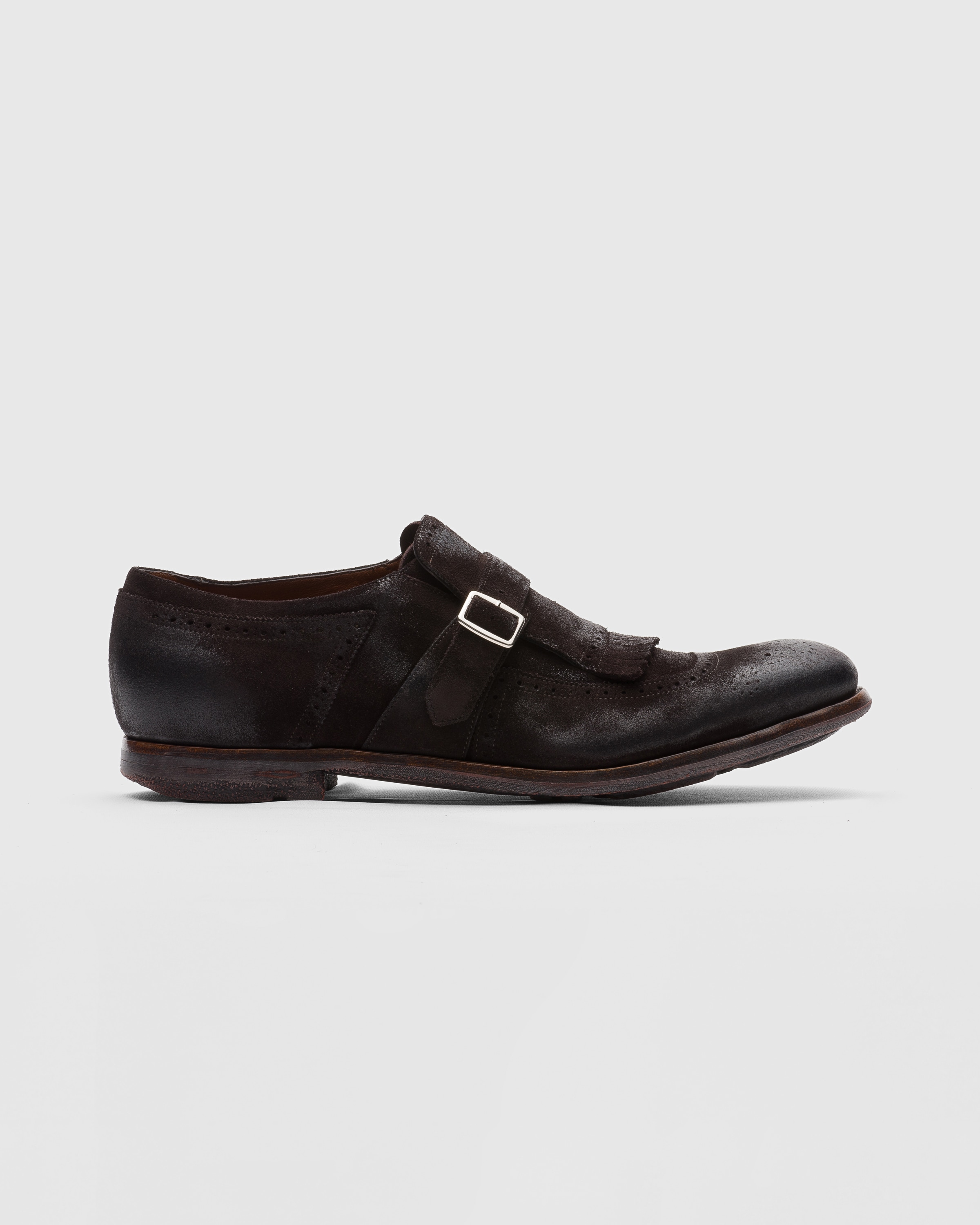 Mocassino con Fibbia in Pelle Scamosciata Vintage Marrone Church s