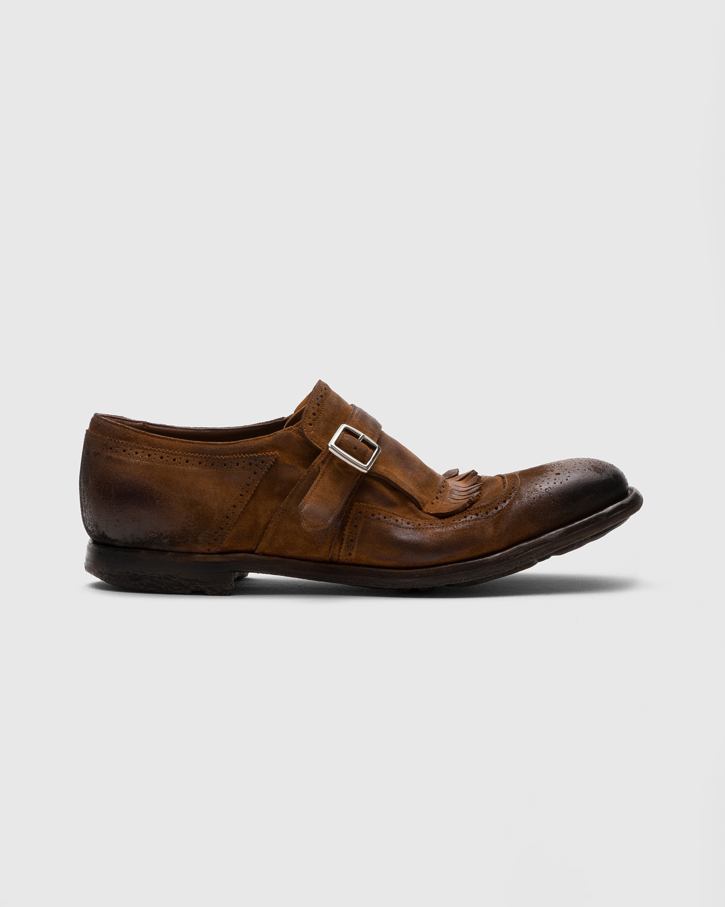関税送料込Church's Buckle Detail Leather Shoes Church's men's leather derby with double buckle