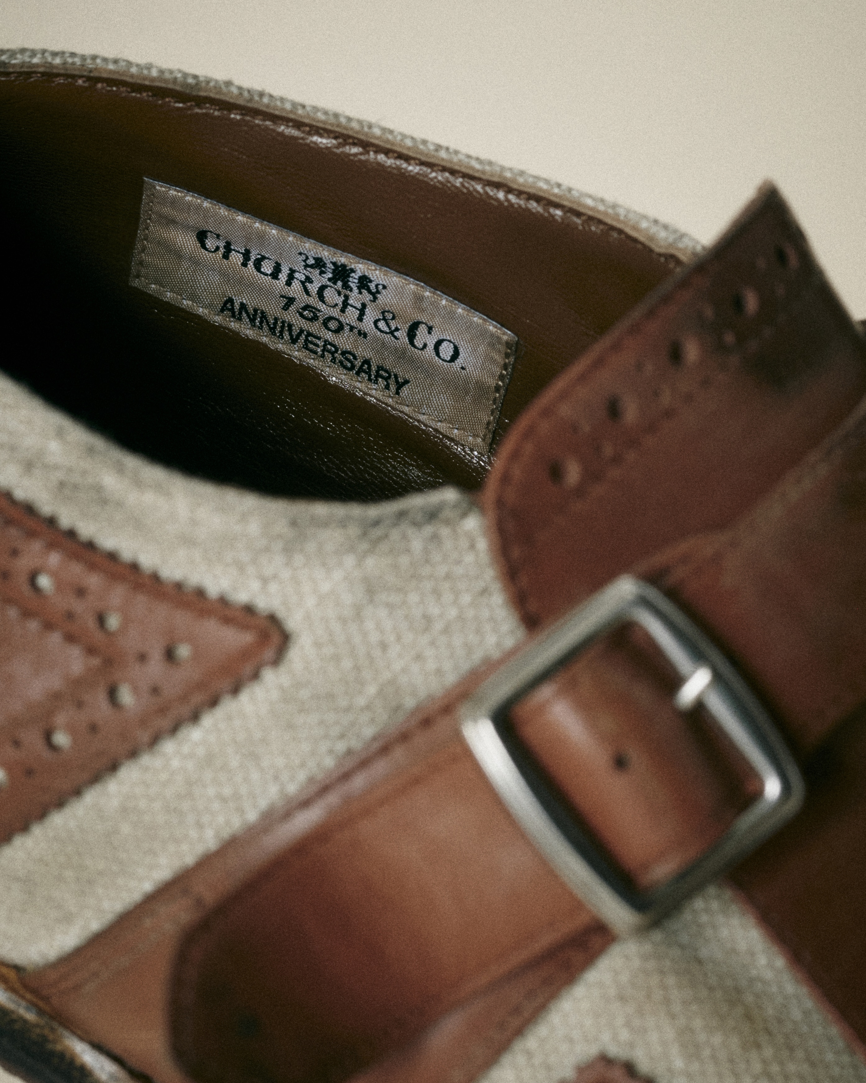 Brandy/Ecru Monk Straps in calfskin and fabric | Church's