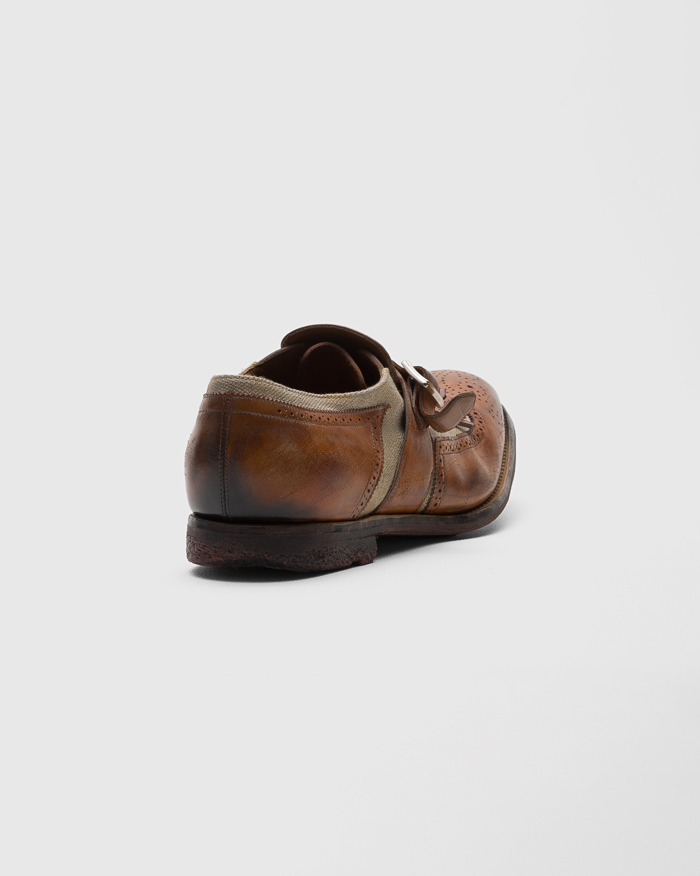 Brandy/Ecru Monk Straps in calfskin and fabric | Church's