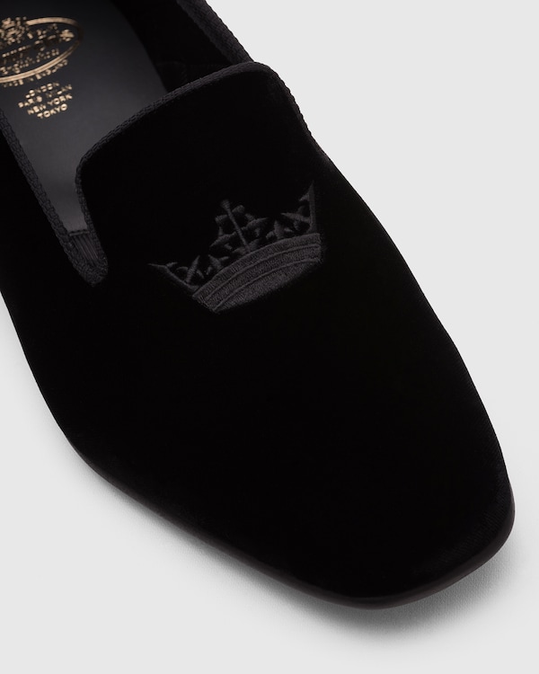 ベルベットクラウンローファー ブラック