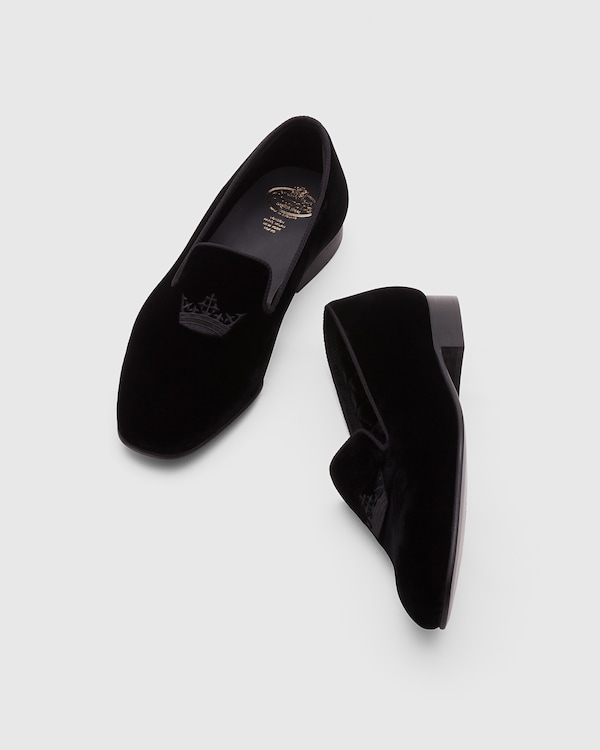 ベルベットクラウンローファー ブラック