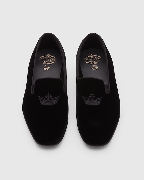 ベルベットクラウンローファー ブラック