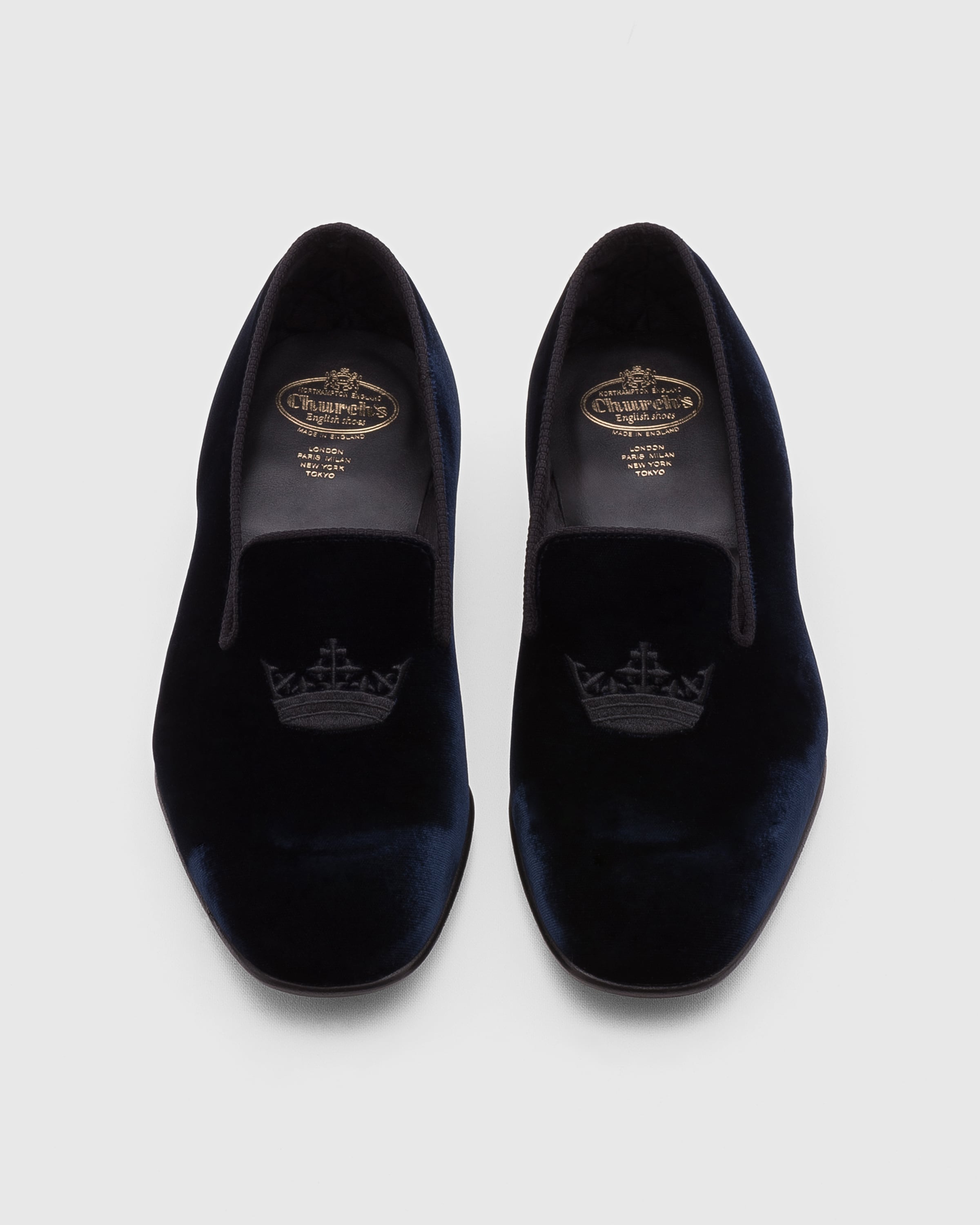 Blue Velvet Crown Loafer Church s