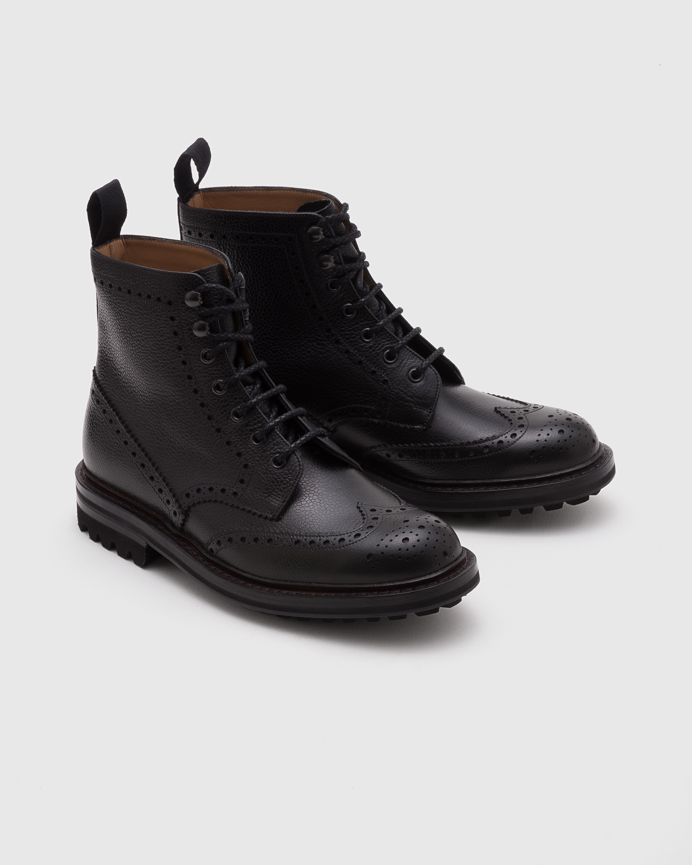 ダウンジャケット・コート Black Brogue Detail Boots Black Highland Grain Lace-Up Boot Brogue | Church's