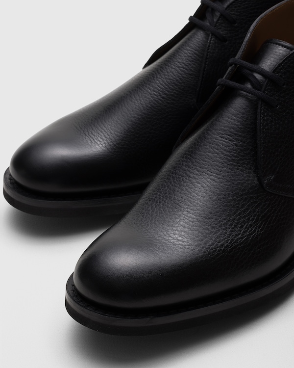 Soft Grain Leather Desert Boot Black