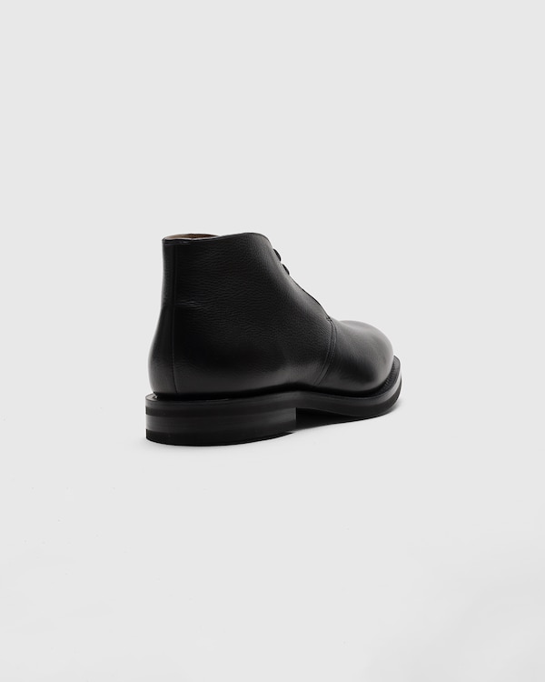 Soft Grain Leather Desert Boot Black