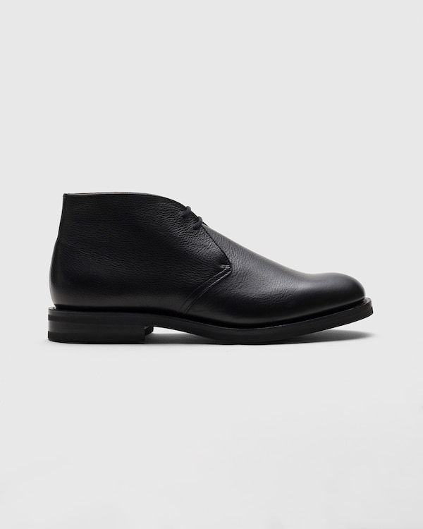 Soft Grain Leather Desert Boot Black