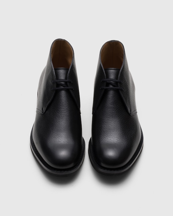 Soft Grain Leather Desert Boot Black