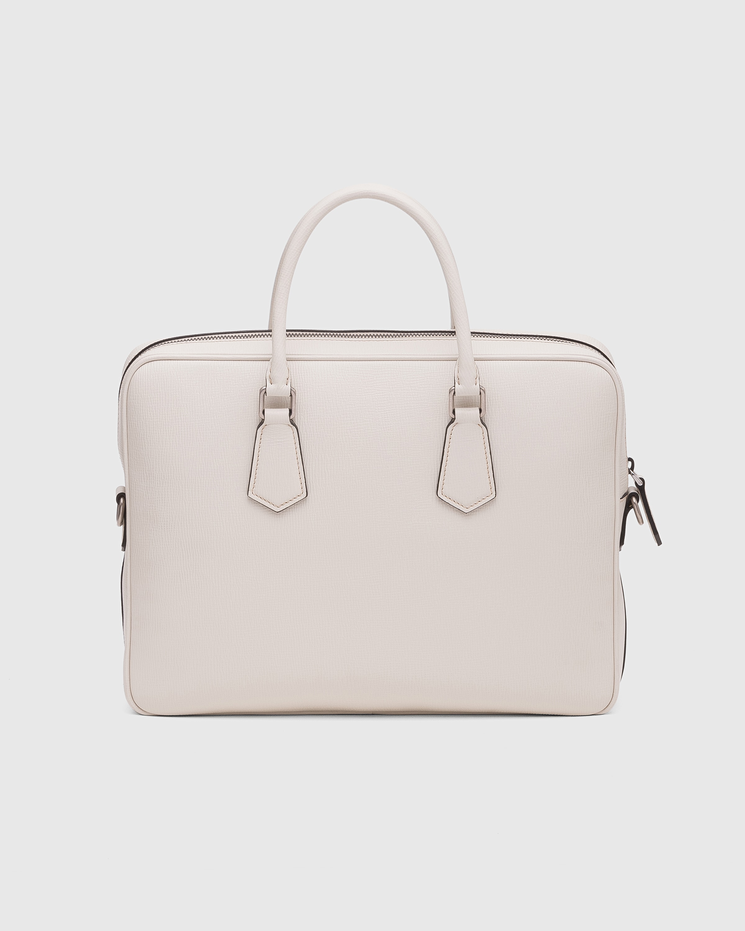 White leather briefcase top