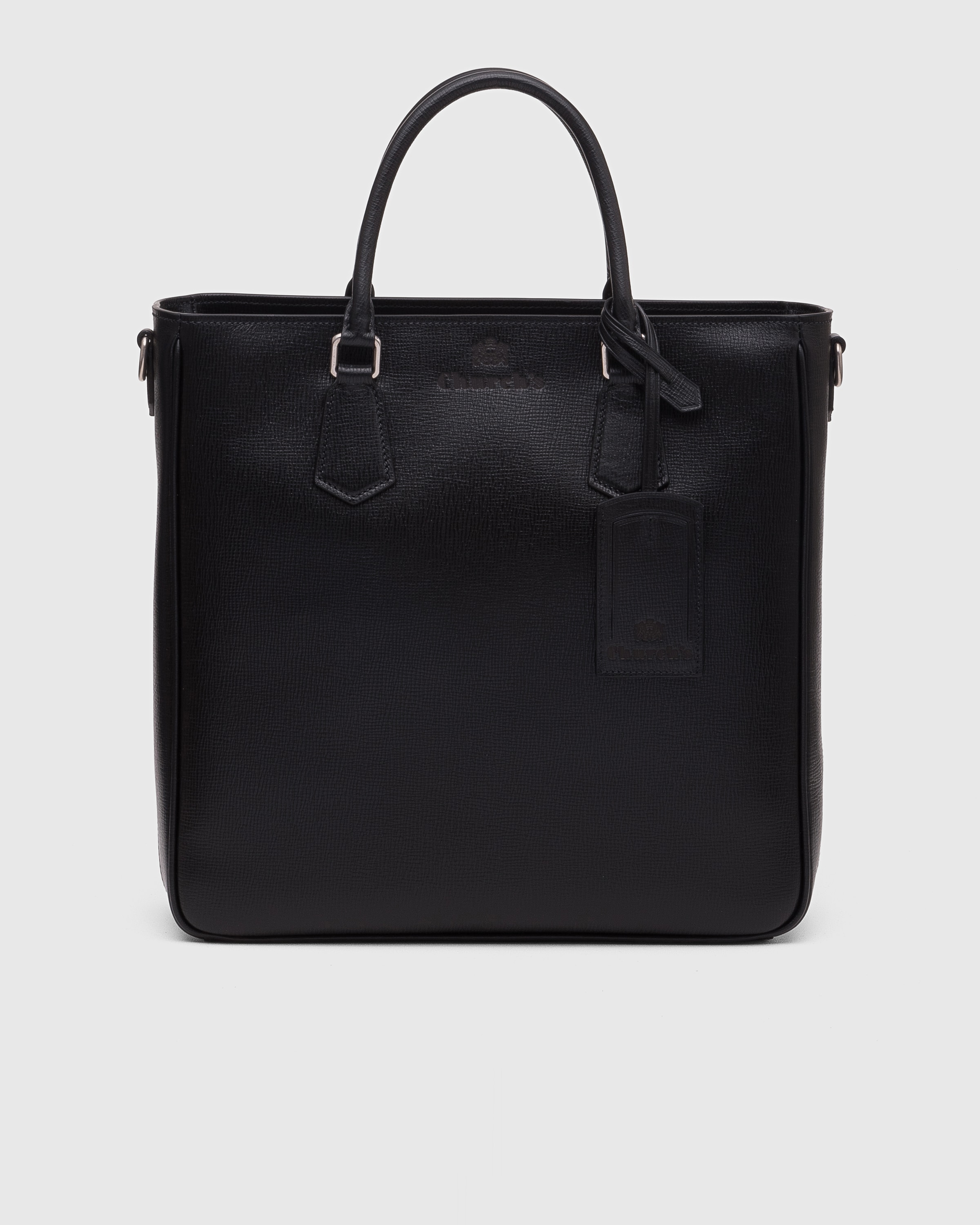 Black leather tote bag mens top