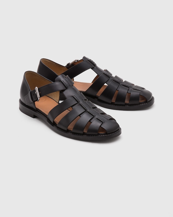 Nevada Leather Sandal Black