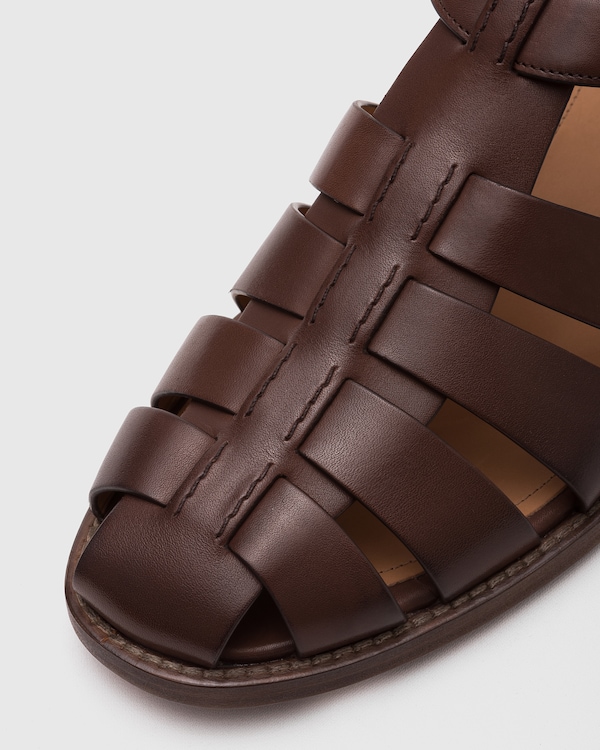 Nevada Leather Sandal Ebony