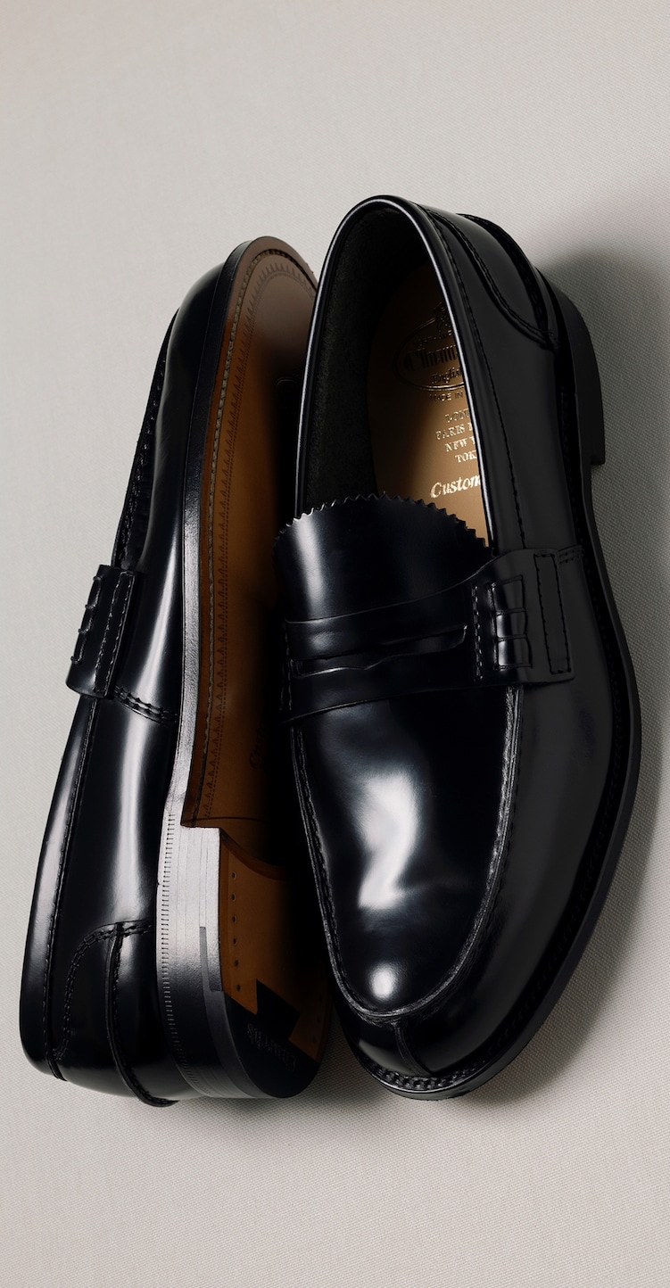 Pembrey - Black Bookbinder Fumè Penny Loafer